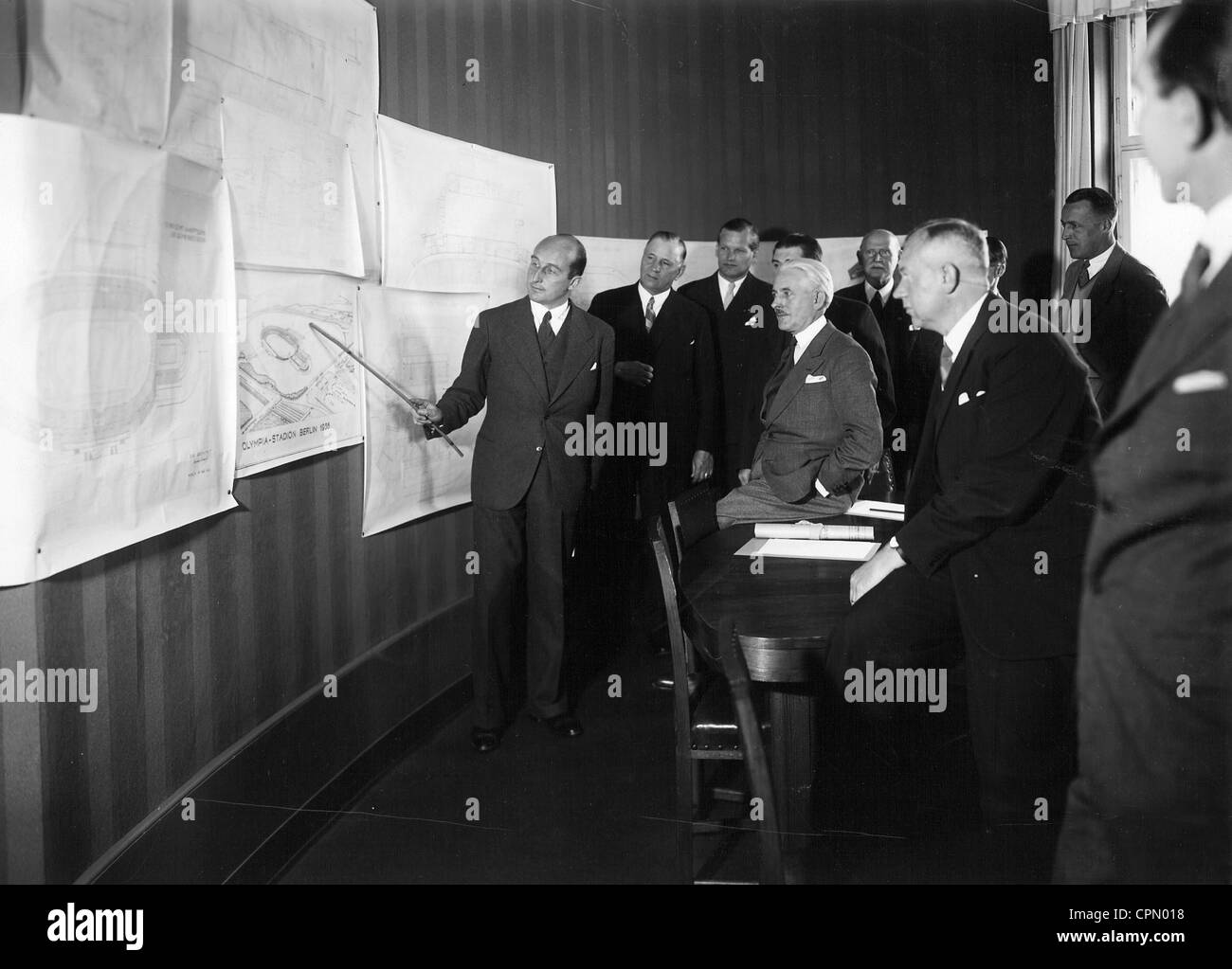 Präsentation der Pläne für das Olympiastadion in Berlin, 1933 Stockfoto