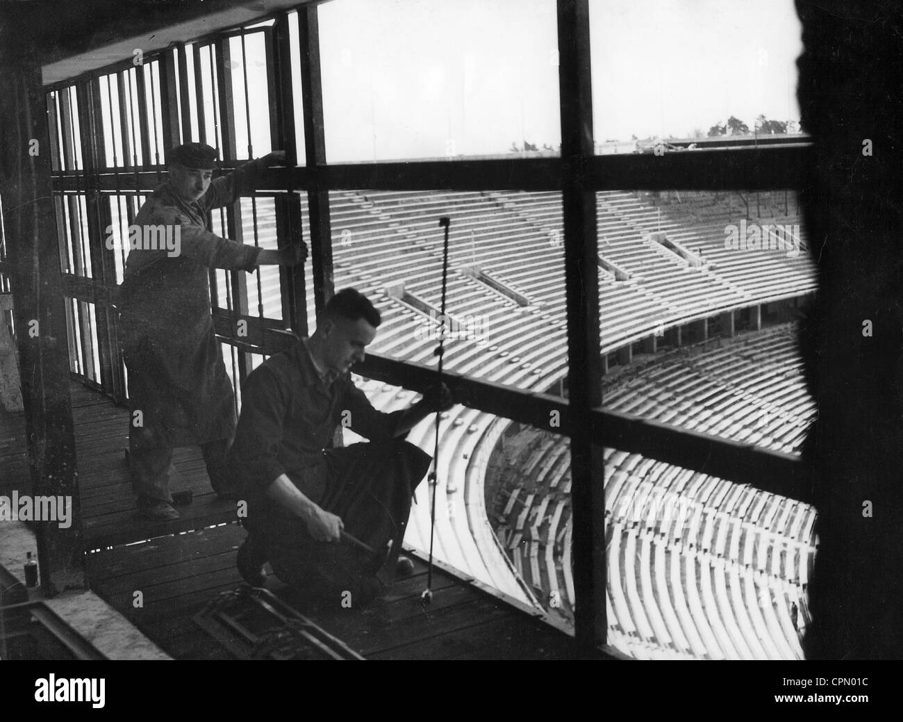 Berliner Olympiastadion im Bau, 1936 Stockfoto