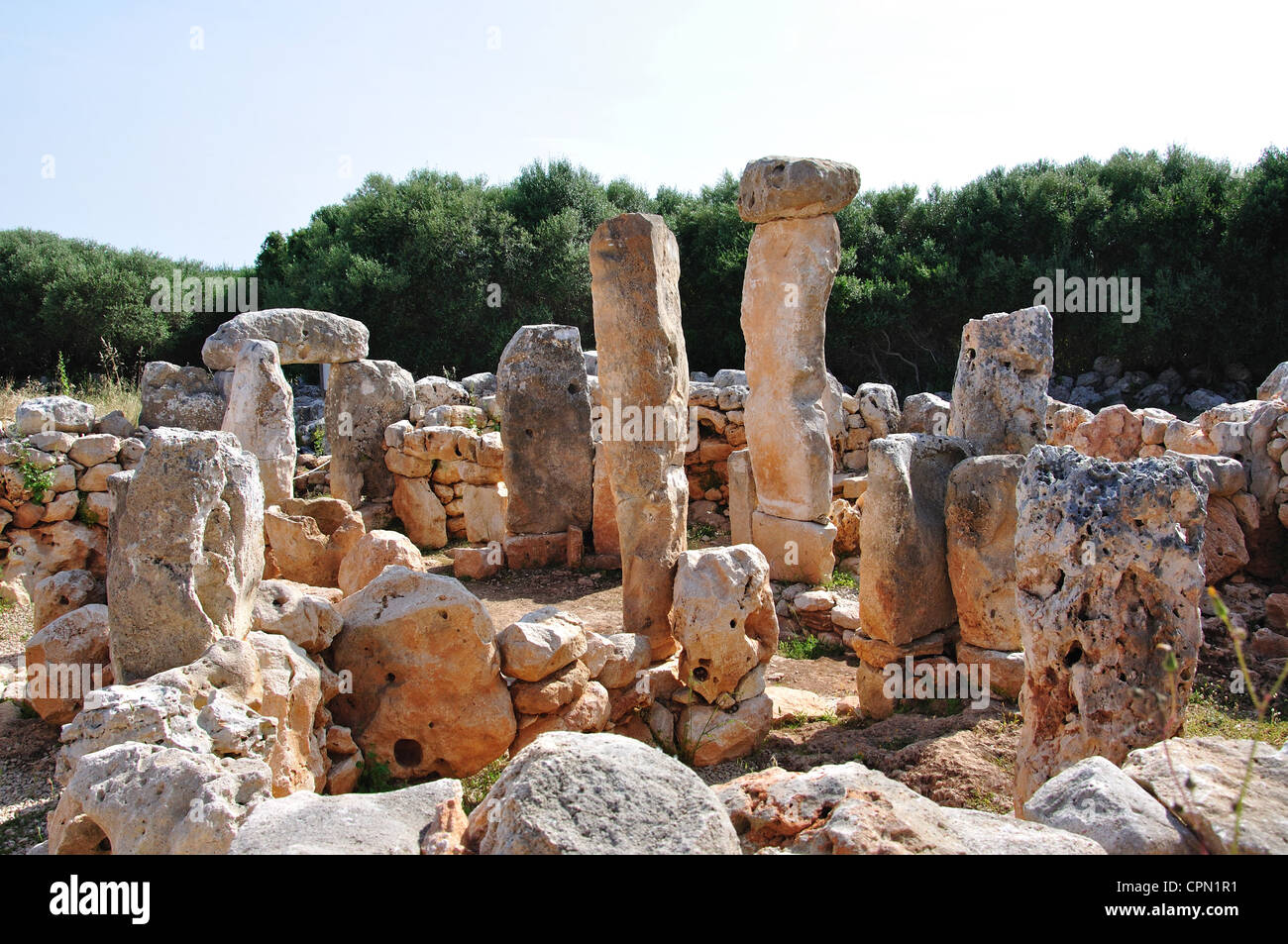 Talayotic House, Torre d ' en Galmés prähistorische Stätte, Menorca, Balearen, Spanien Stockfoto