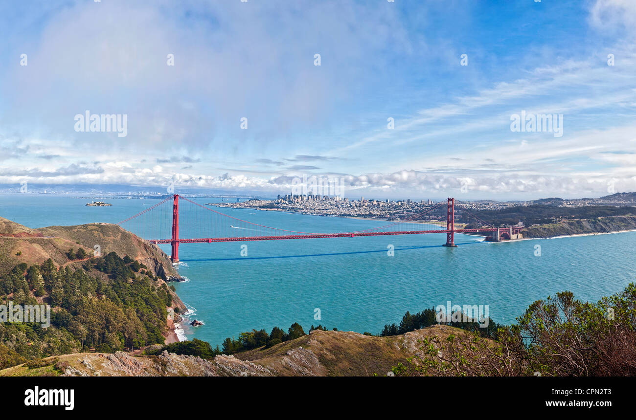Die Welt berühmten Golden Gate Bridge in San Francisco, Kalifornien. Stockfoto