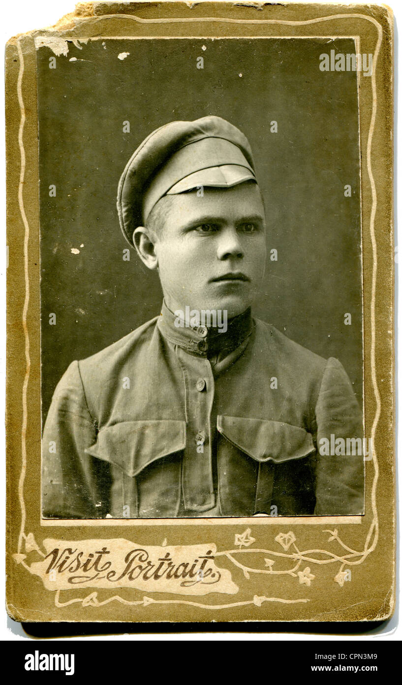 Russland - CIRCA Ende des 19 - frühen 20 Jahrhundert: eine antike Foto zeigt Mann des Militärs, Russisches Reich Stockfoto