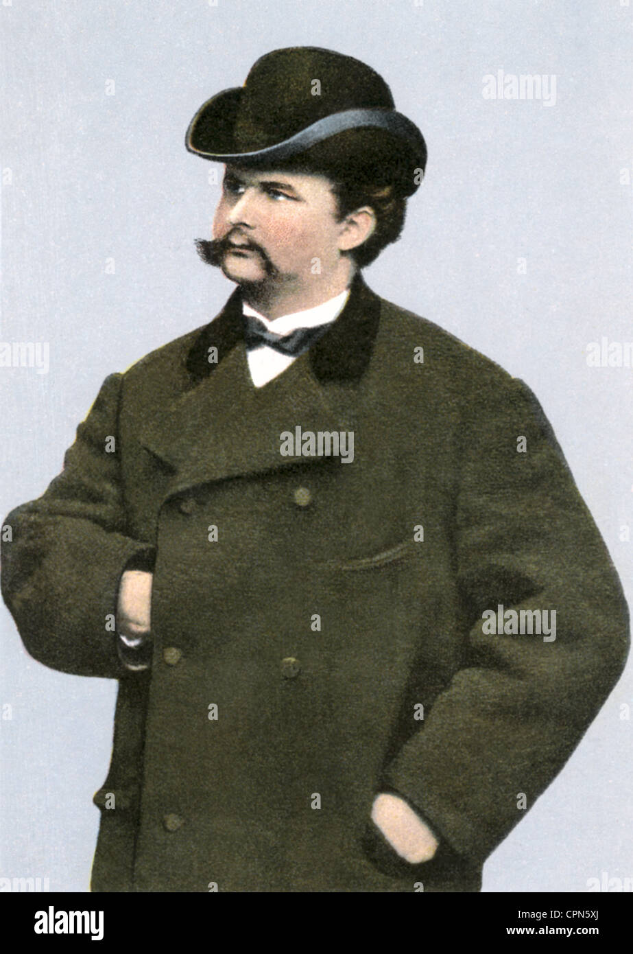 Louis II., 25.8.295 - 13.6.1886, König von Bayern 10.3.1864 - 13.6.1886, halbe Länge, aus seinen letzten Lebensjahren, Deutschland, ca. 1900, Stockfoto