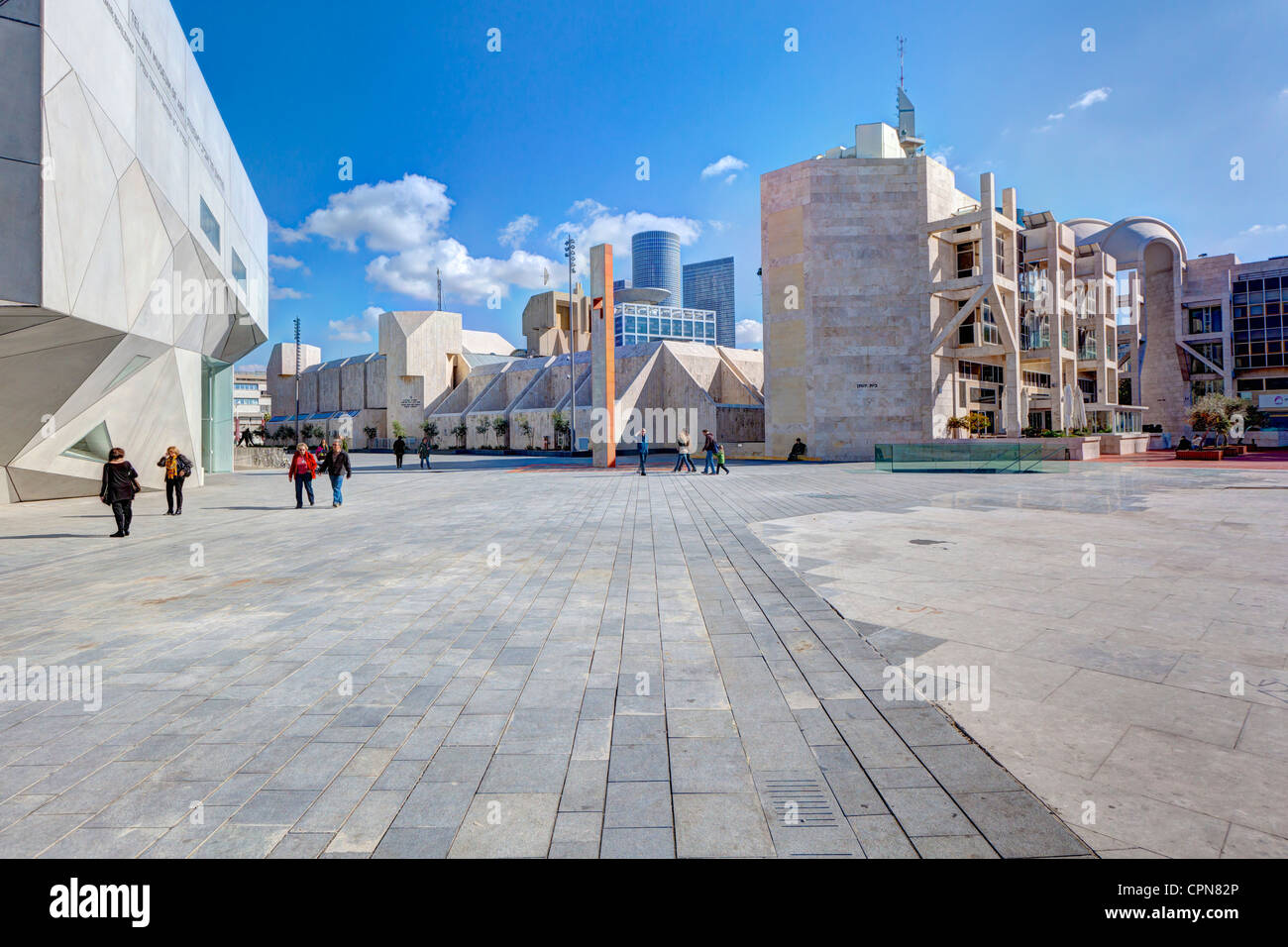Nahen Osten, Israel, Tel Aviv, Fassade des Neubaus des Tel Aviv Museum of Art Herta und Paul Amir Stockfoto