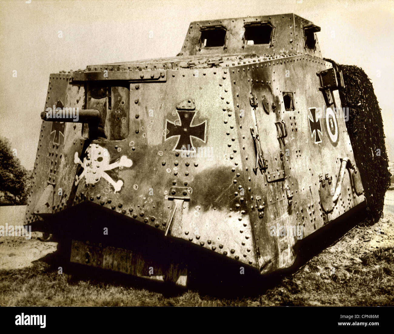 Ersten Weltkrieg / WWI, Assault Tank Kampffahrzeug A7V, Prototyp 1917, insgesamt nur 20 Vorbild ...