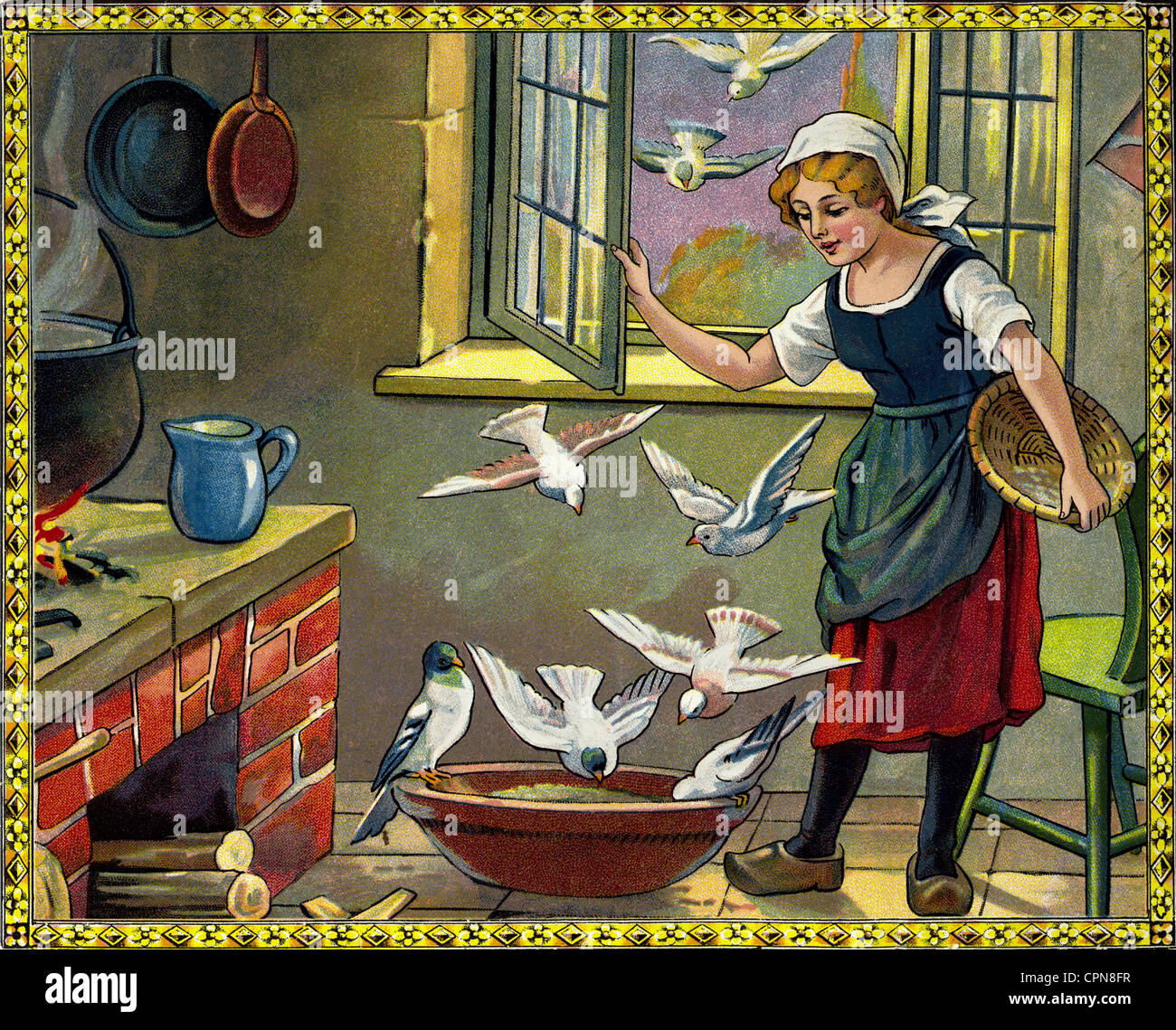 Literatur, Märchen, Grimms Märchen "Aschenputtel", die Guten gehen in