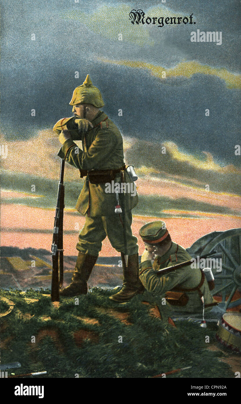 Erster Weltkrieg / 1. Weltkrieg, deutscher Wachsoldat, Deutschland, 1915, Zusatzrechte-Clearences-nicht verfügbar Stockfoto