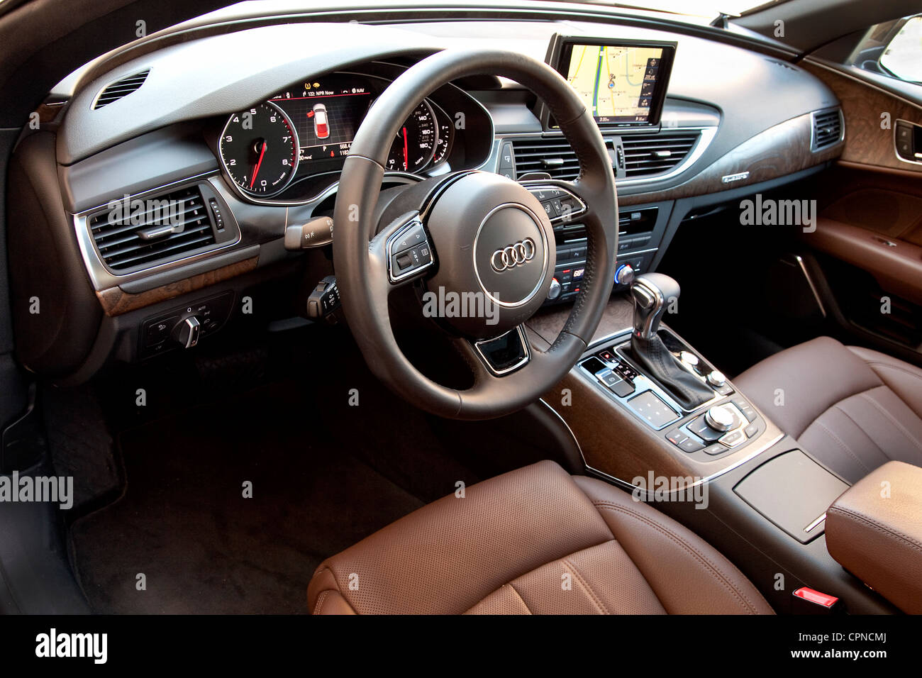 Audi A7-Front des Innenraum Stockfoto