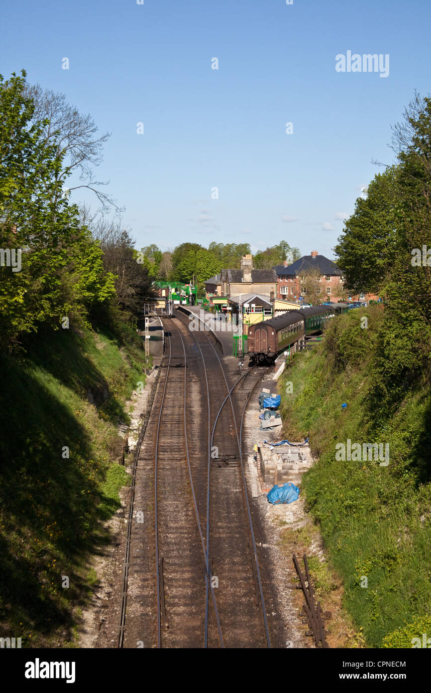 Alresford Station auf der Mitte Hants Eisenbahn auch bekannt als die Brunnenkresse Linie, Hampshire, England, Vereinigtes Königreich. Stockfoto