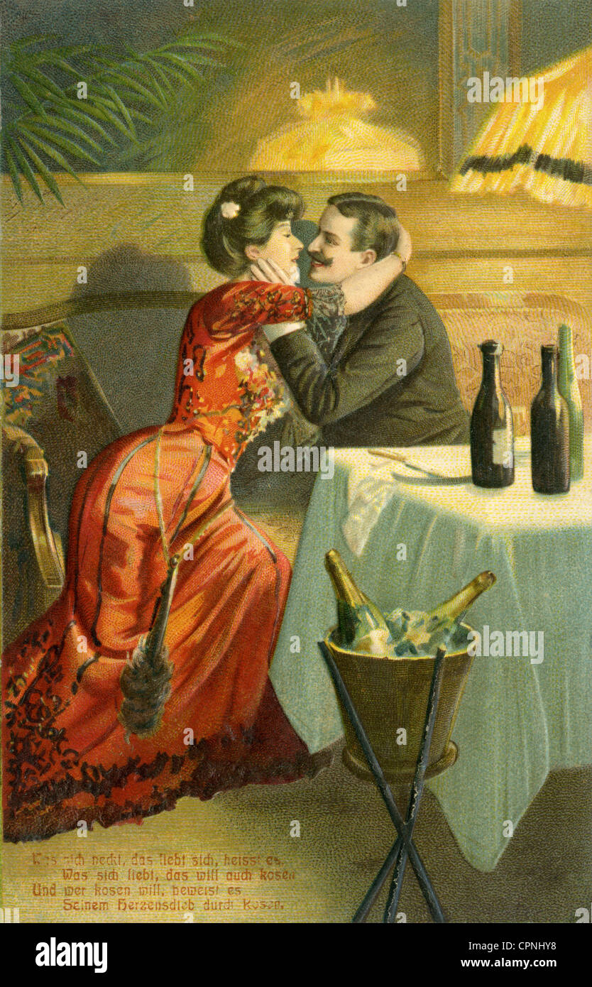 Personen, Paare, Liebhaber während eines Rendezvous, Deutschland, 1913, Additional-Rights-Clearences-not available Stockfoto