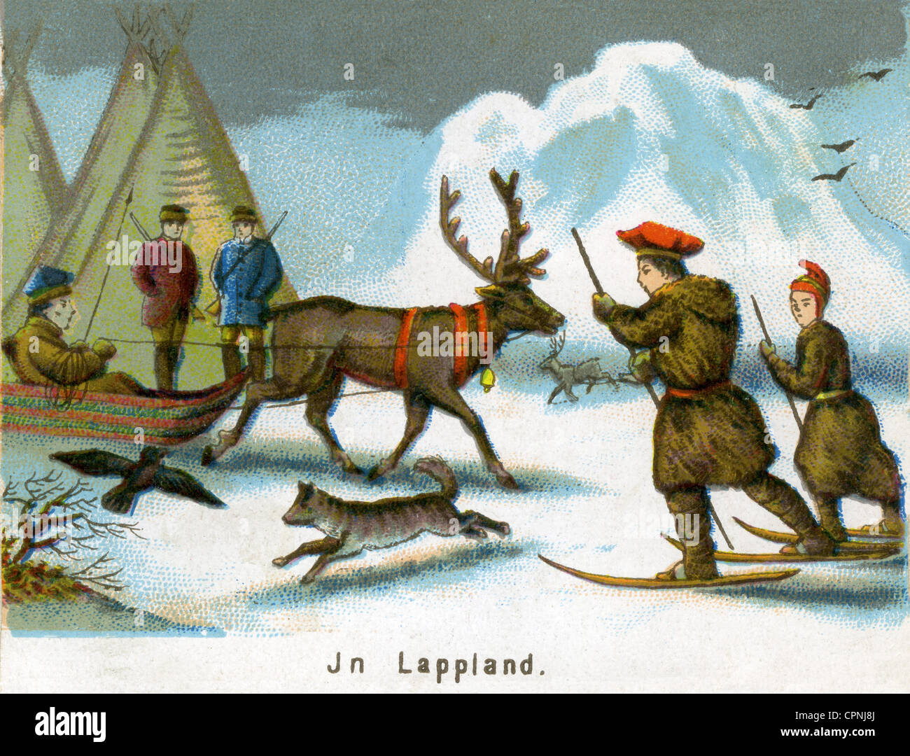 Geographie / Reisen, Finnland, Lappland, das Leben in Lappland, Lithographie, um 1860, Zusatzrechte-Clearences-nicht vorhanden Stockfoto