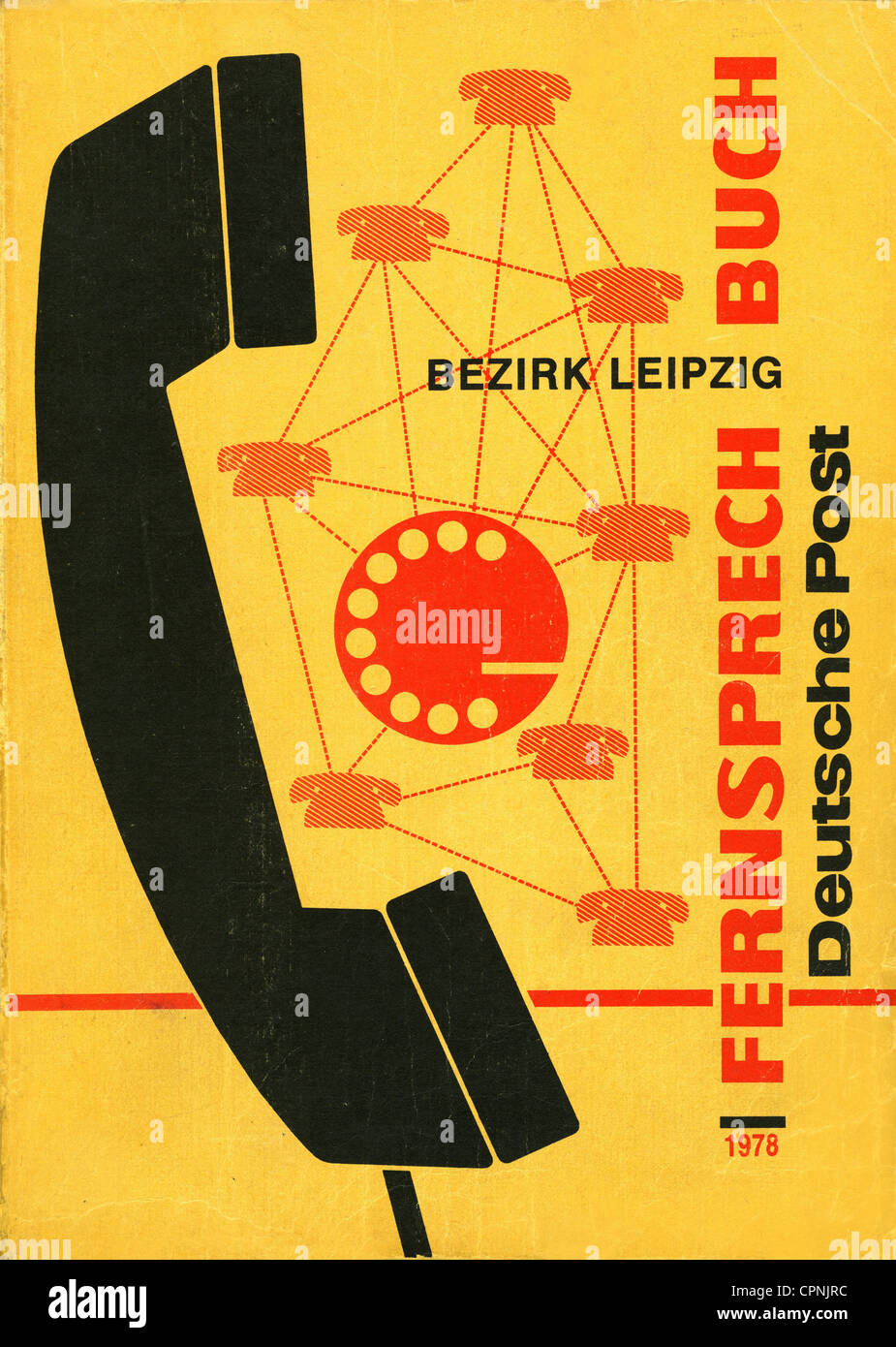 Postsystem, Telefonverzeichnis, Kreis Leipzig, Ostdeutschland, 1978, Zusatz-Rechte-Abfertigung-nicht vorhanden Stockfoto