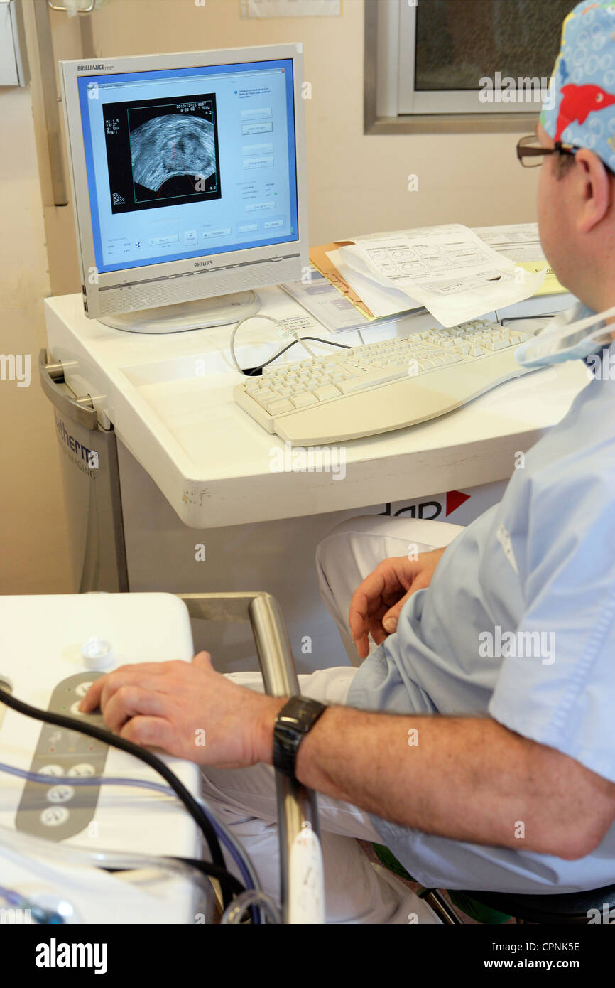 KREBS DER PROSTATA ULTRASCHALL Stockfoto