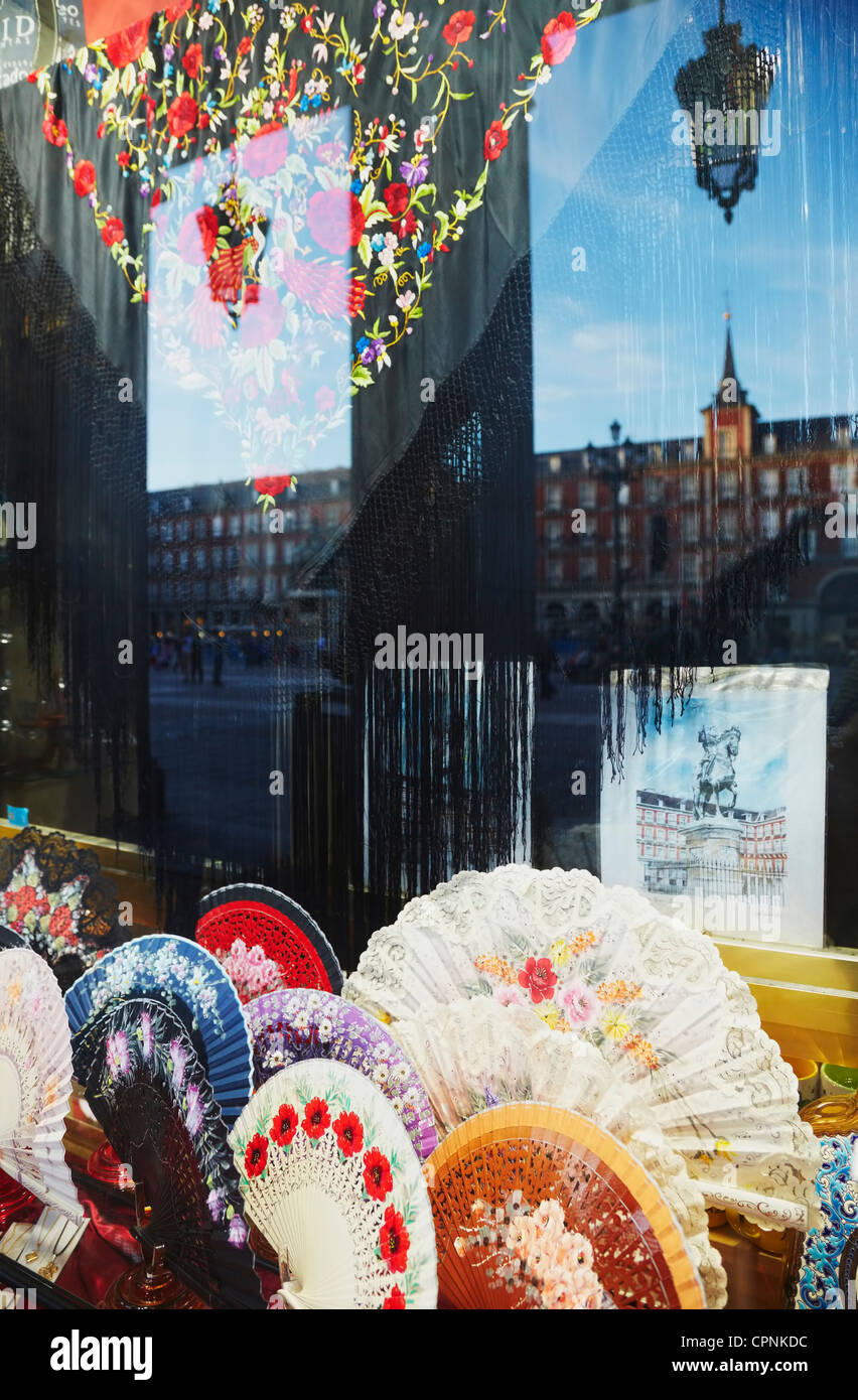 Souvenir-Shop. Plaza Mayor. Madrid. Spanien Stockfoto