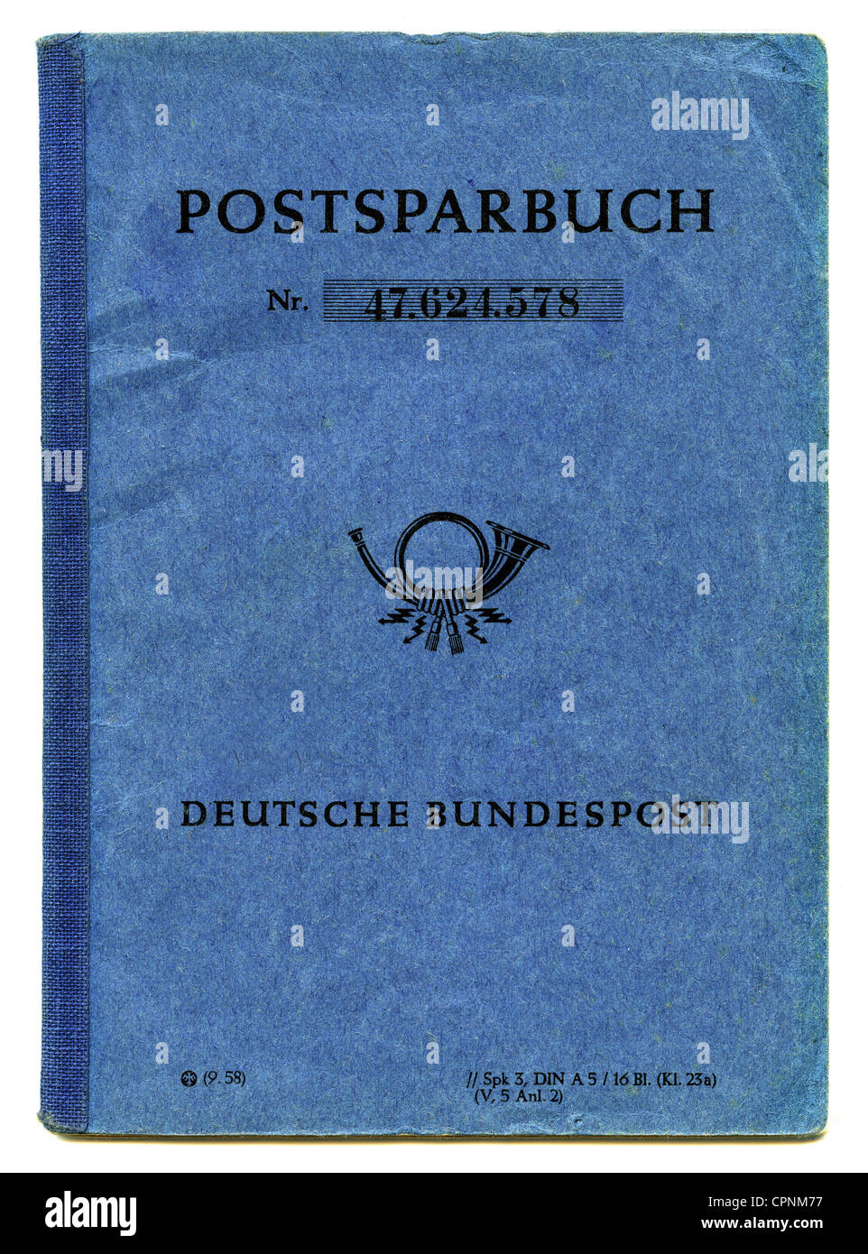 Post, Sparbuch der Deutschen Bundespost, Deutschland, 1961, Zusatzrechte-Abfertigung-nicht vorhanden Stockfoto