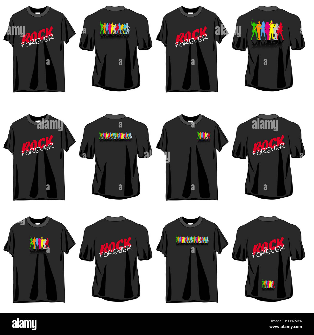 Rock-Elemente für T-shirts-set Stockfoto