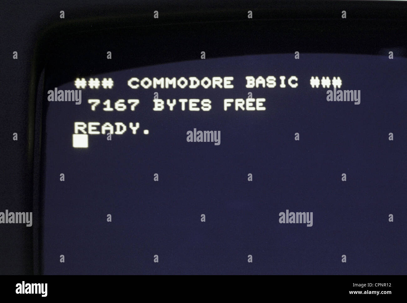 Computer / Elektronik,Computer,Monitor des Commodore PET 2001,erster PC der Welt,erster kompletter PC der Welt,grundlegende Eingabeaufforderung nach dem Einschalten,USA,1977,Programmiersprache,Programmiersprache,Programmiersprachen,Computersprache,Computersprache,Computersprachen,Basic,Monitor,Monitore,Monitor,Computermonitor,Computerbildschirm,Arbeitsgedächtnis,Arbeitsgedächtnis,Geschichte des Computers,Mediengeschichte,Geschichte der Technologie,Cursor,Byte,Innovation,Erfindungen,70S,Eingabezeilen,EDP-Rechte,zusätzliche Innovationen,Rechte Stockfoto