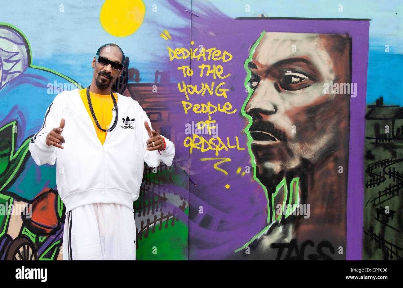 Celebrity Hip Hop Rapper Snoop Doggy Dog in Ordsall Salford Gtr Manchester UK Stockfoto