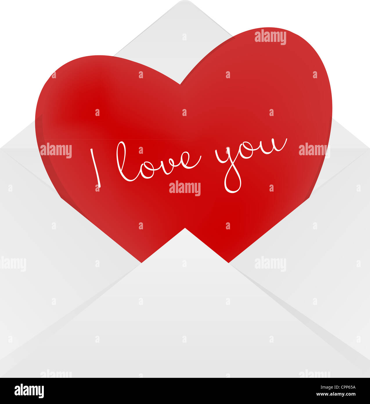 Herz in den Umschlag, Fernbeziehung Konzept Stockfoto