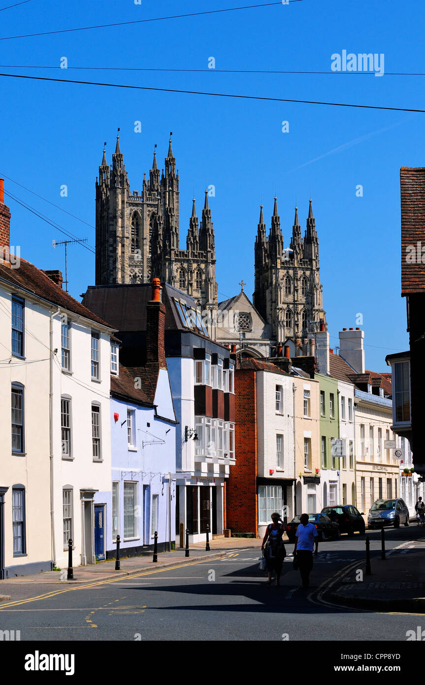 Straße in der Nähe der Kathedrale, Canterbury, Kent, UK Stockfoto