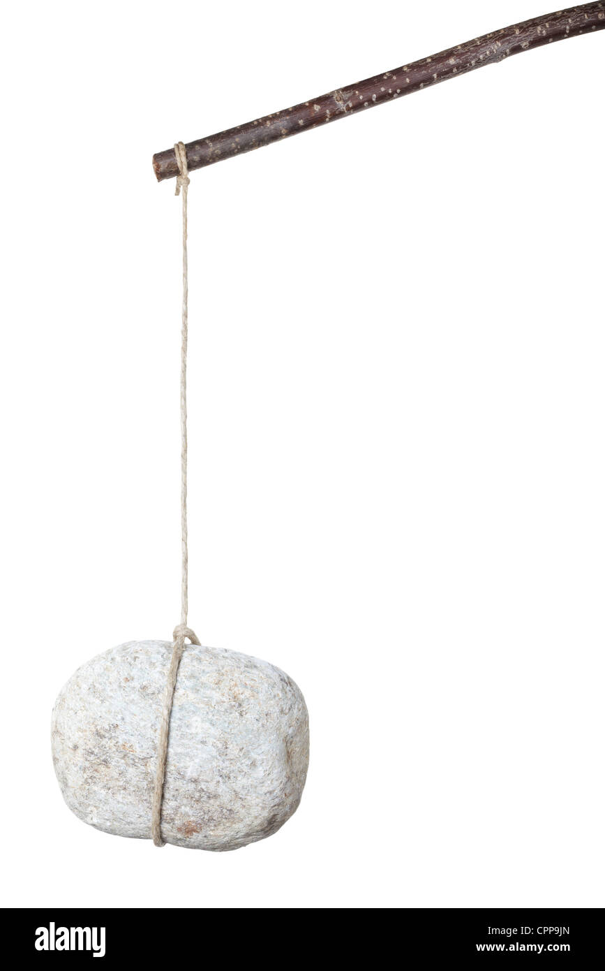 Stein auf einem Stick, Gefahr Konzept Stockfoto