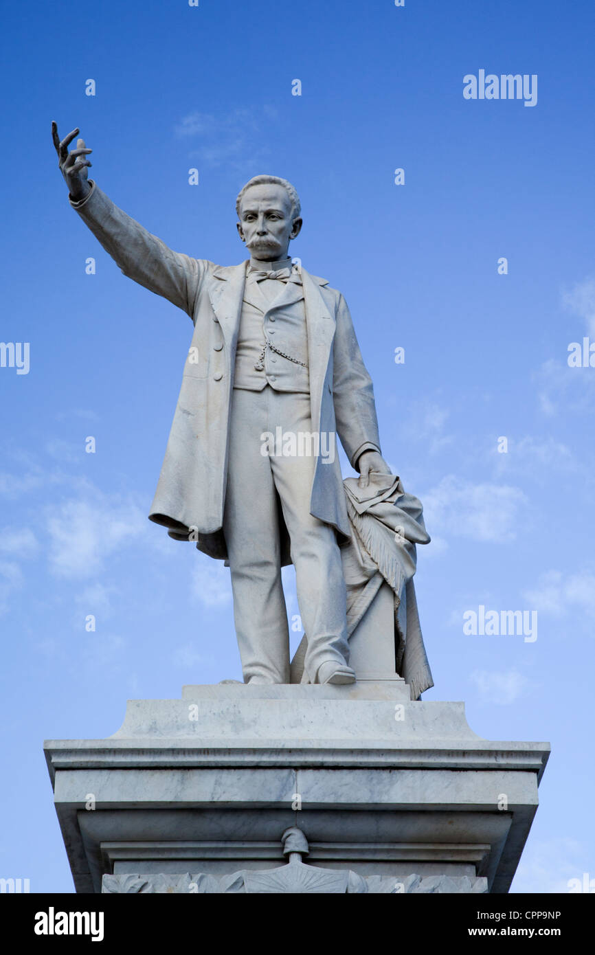 Statue von Jose Marti, Marti Park, Cienfuegos, Kuba Stockfoto