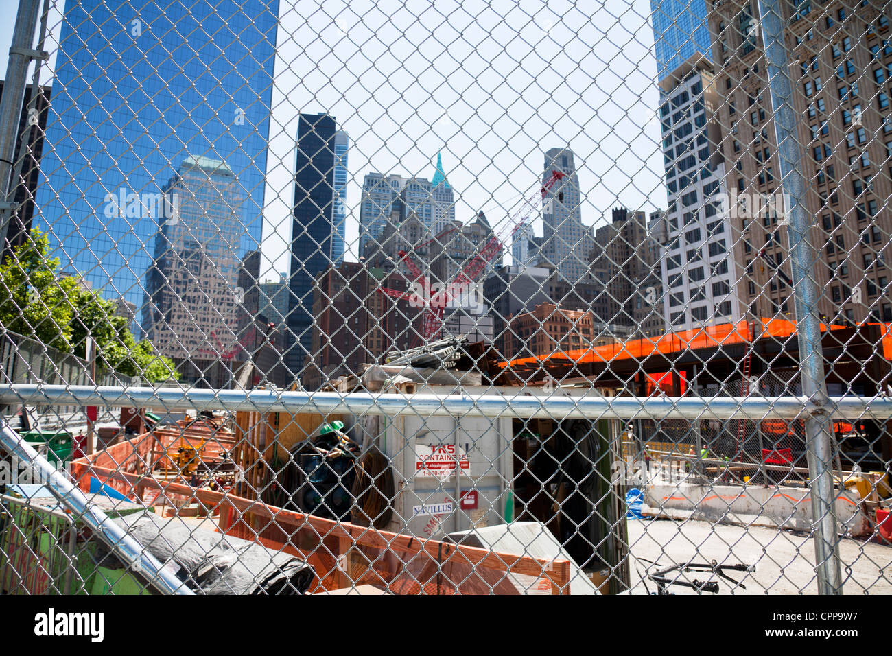 Bau an der 9/11 Memorial Site-New York City Manhattan-Symbol ikonischen Stockfoto
