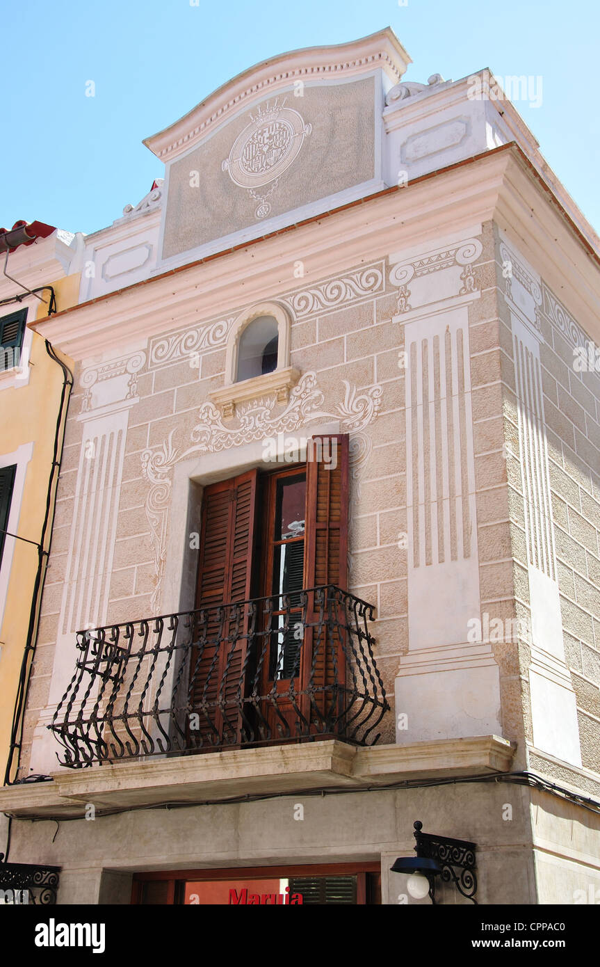 Architektur in Old Town, Alaior, Menorca, Balearen, Spanien Stockfoto