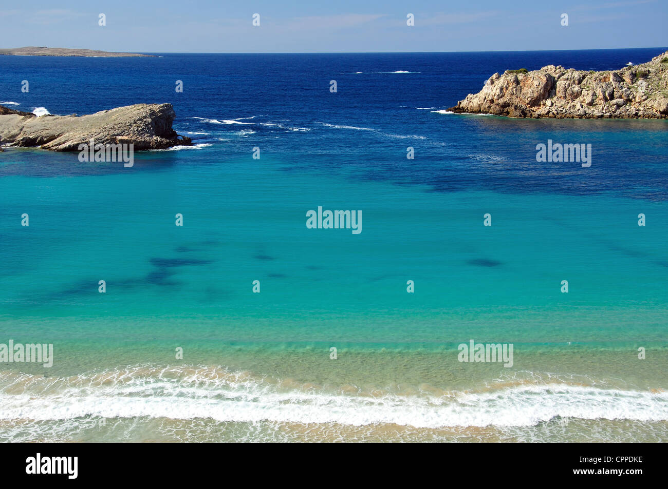 Strandpromenade Strand Lookout, Arenal d ' en Castell, Menorca, Balearen, Spanien Stockfoto