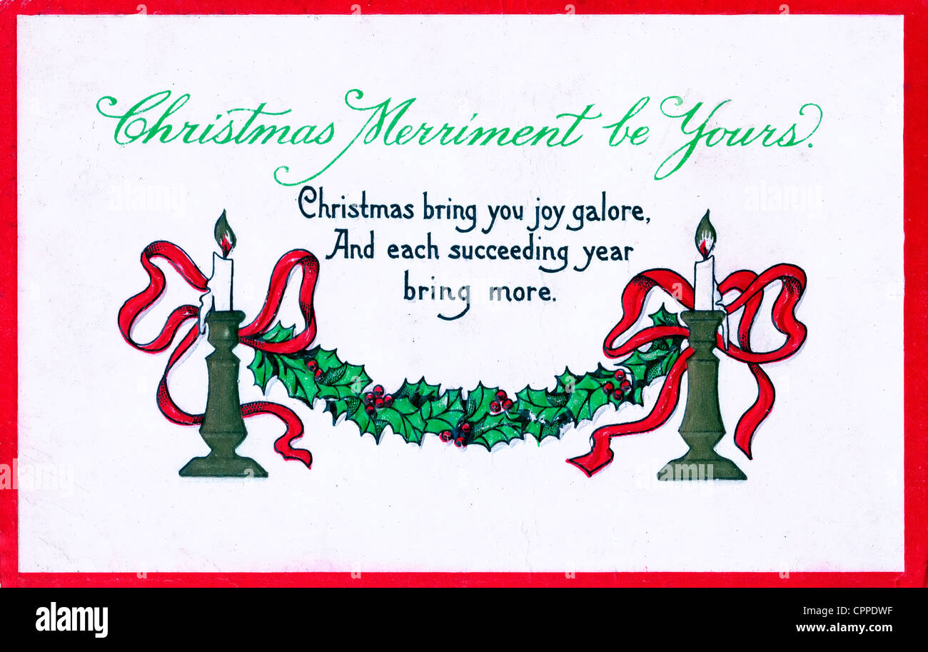 Weihnachten Fröhlichkeit be Yours - Vintage-Karte Stockfoto