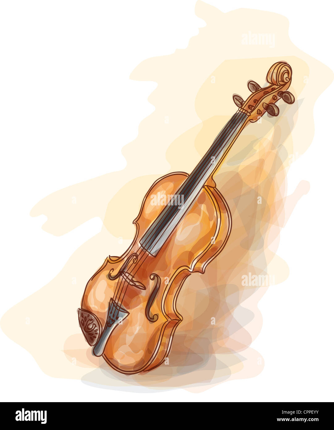 Geige. Vatercolor Stil. Illusration. Stockfoto