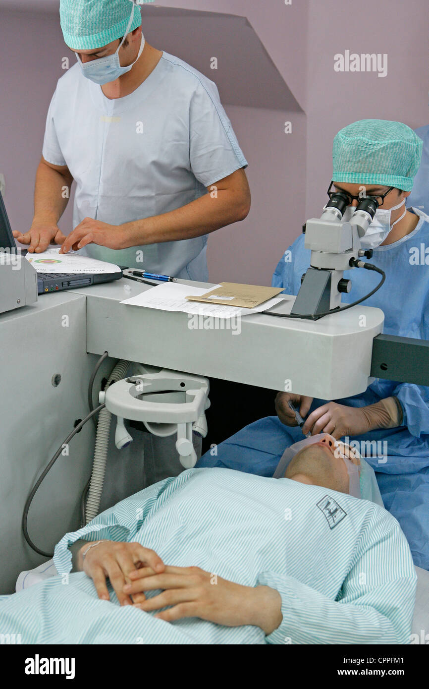 LASER-AUGENCHIRURGIE Stockfoto