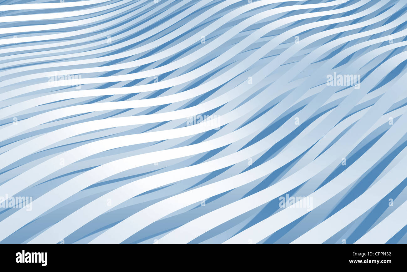 Monochrom abstrakt 3d Welle Streifen Hintergrund Stockfoto