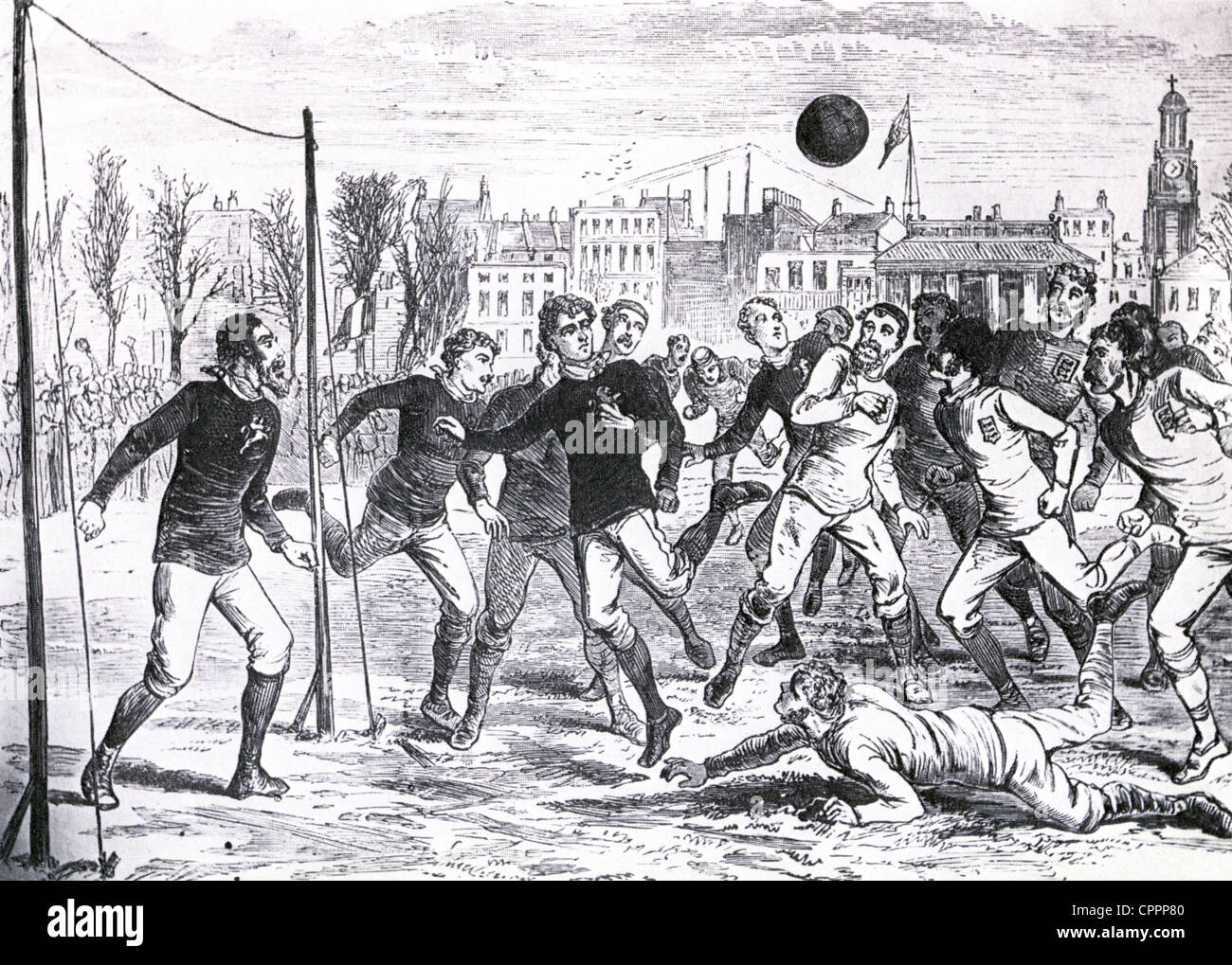 Fußball: 1878 England gegen Schottland im Oval das Schottland 7: 2 gewann Stockfoto