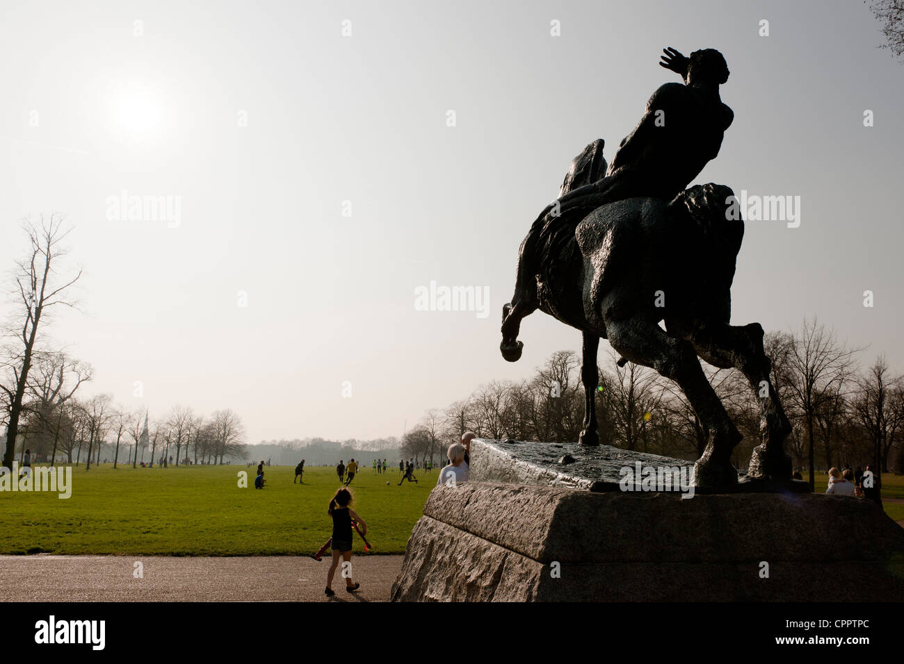 Die Skulptur "Körperliche Energie" des Künstlers George Frederic Watts. Stockfoto
