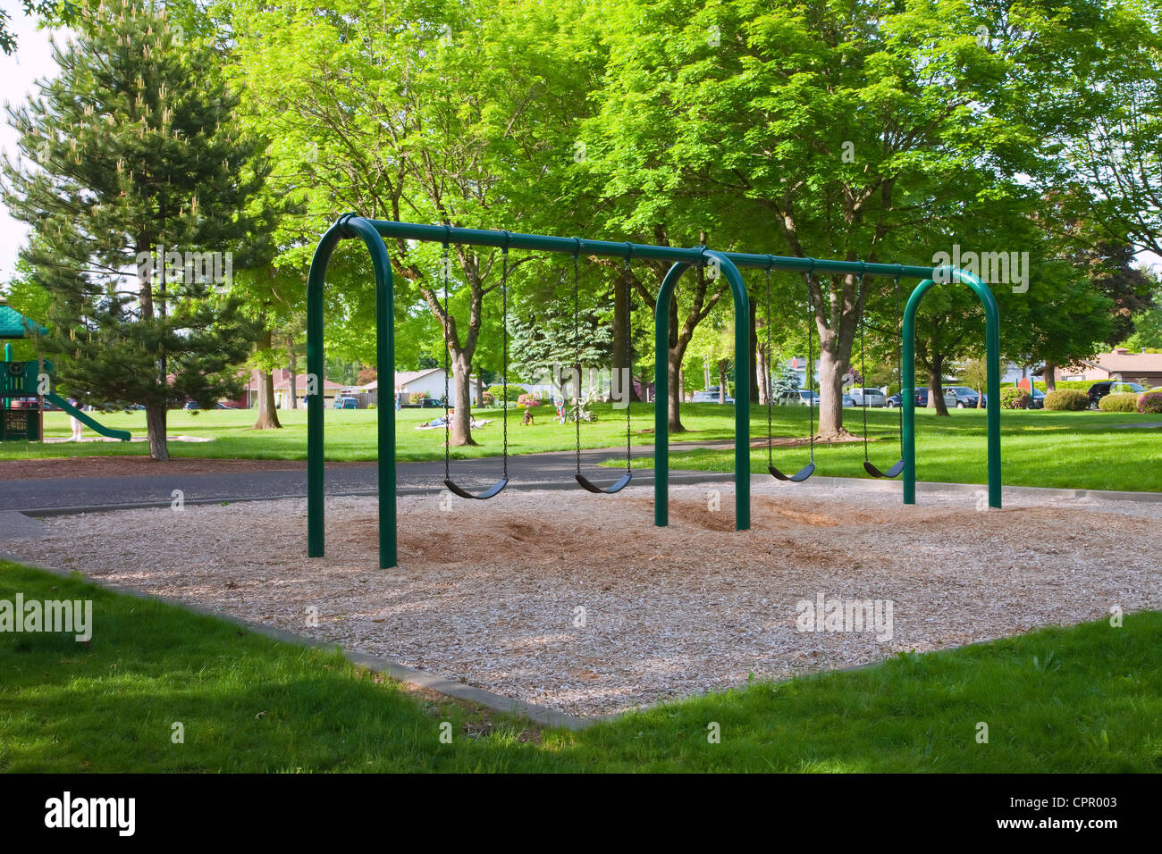 Öffentlicher Park in einer Nachbarschaft. Stockfoto