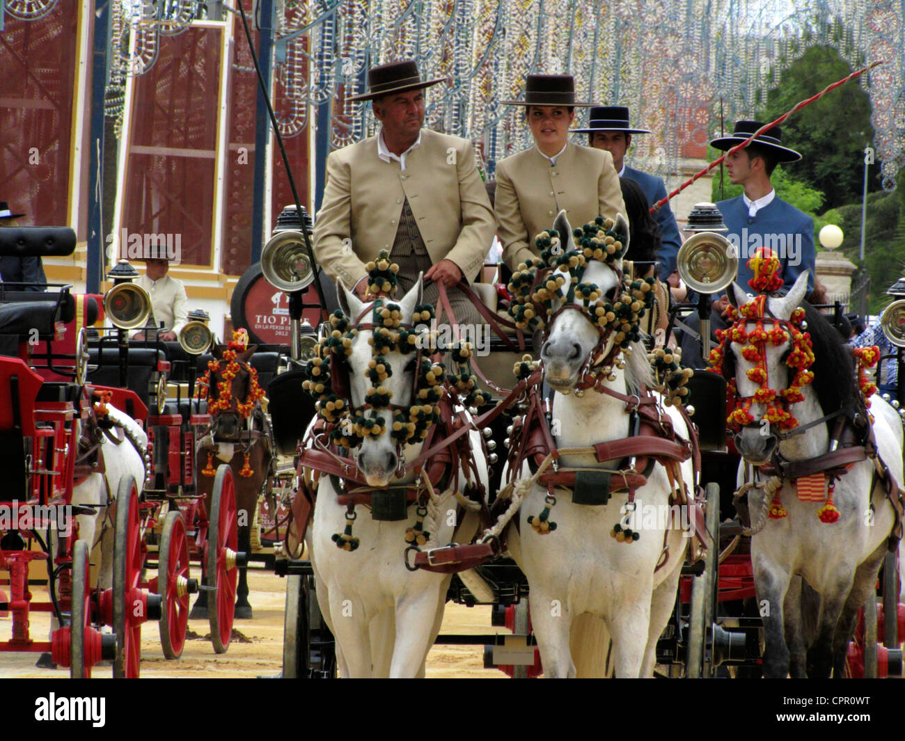 Spanien-Andalusien-Jerez De La Frontera kann Horse Fair Feria Caballo Warenkorb parade Stockfoto