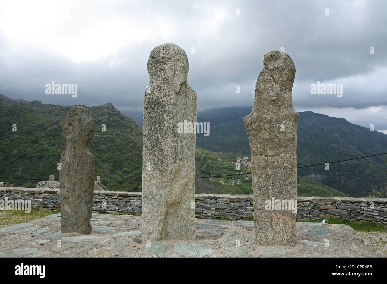 Alten Steinzeit Megalithen in das Nebbio Region Korsika in der Nähe von Patrimonio Stockfoto