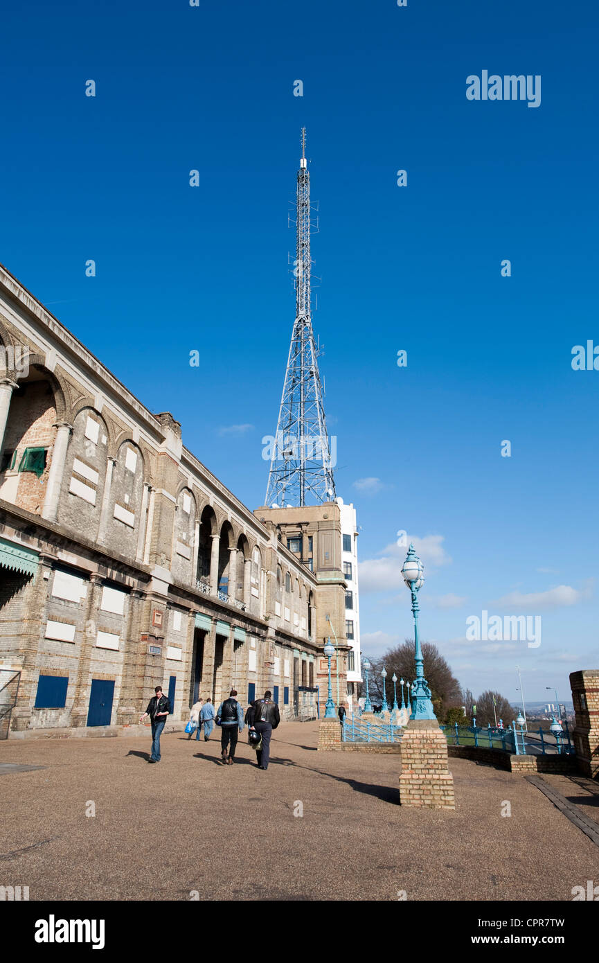 BBC Mast alte HQ Alexandra Palace der Sendemast im Alexandra Palace Stockfoto