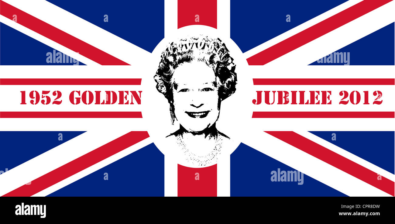 Diamond Jubilee Union Jack Flagge, Königin Elizabeth II. mit 60 Jahren auf dem Thron zu feiern. Stockfoto