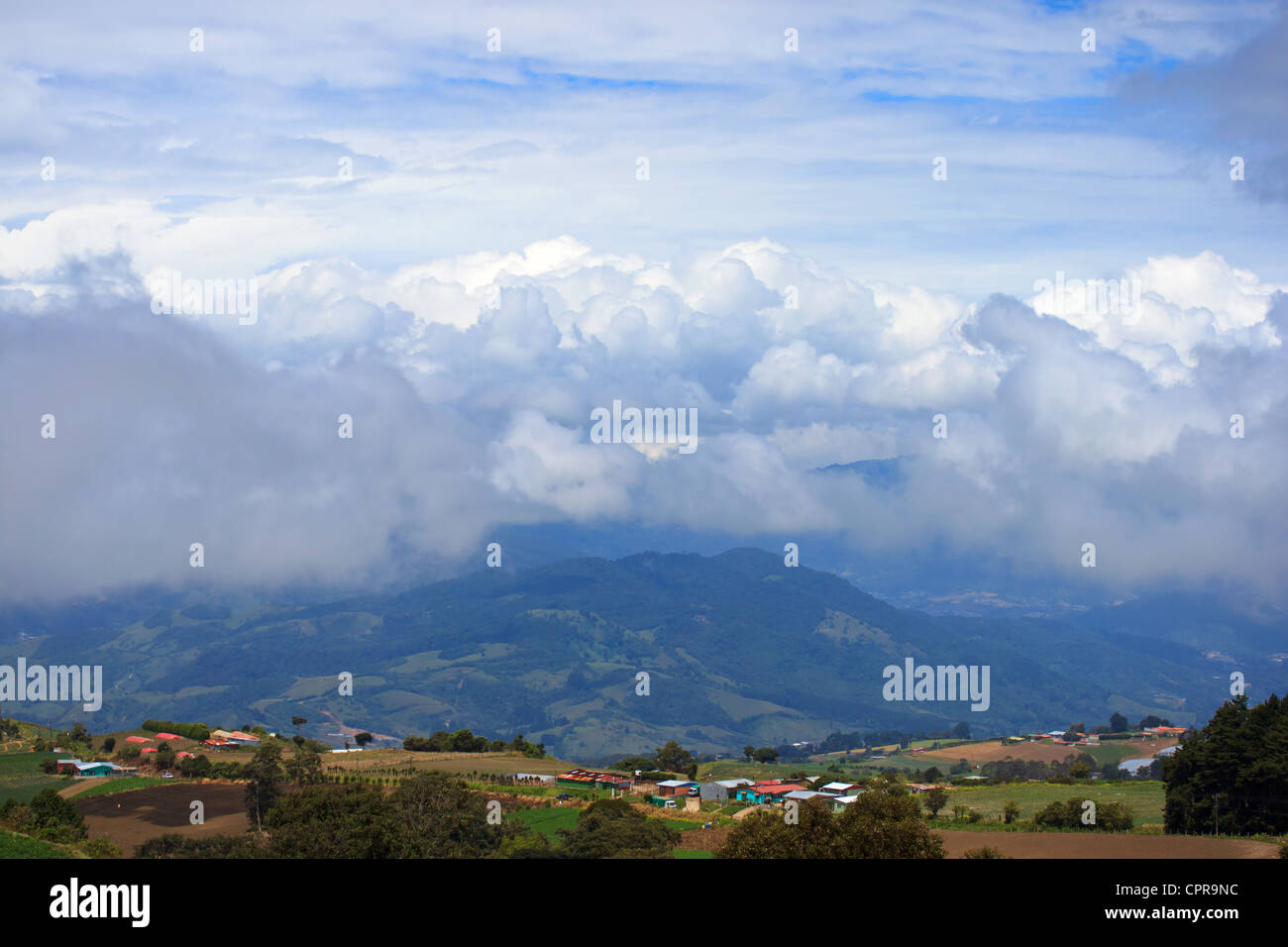 Costa Rica-Landschaft von Vulkan Irazu Stockfoto