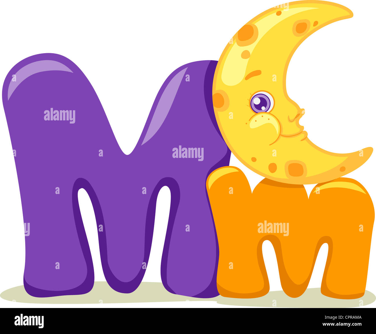 Abbildung, die mit dem Buchstaben M Stockfoto