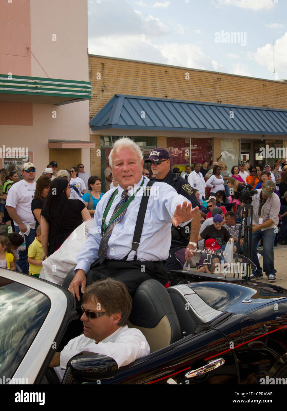 Edwin Edwards ehemaliger Gouverneur von Louisiana reitet in Parade am 75. Internationalen Reis-Festival in Crowley, Louisiana 22. Oktober 2011 Stockfoto