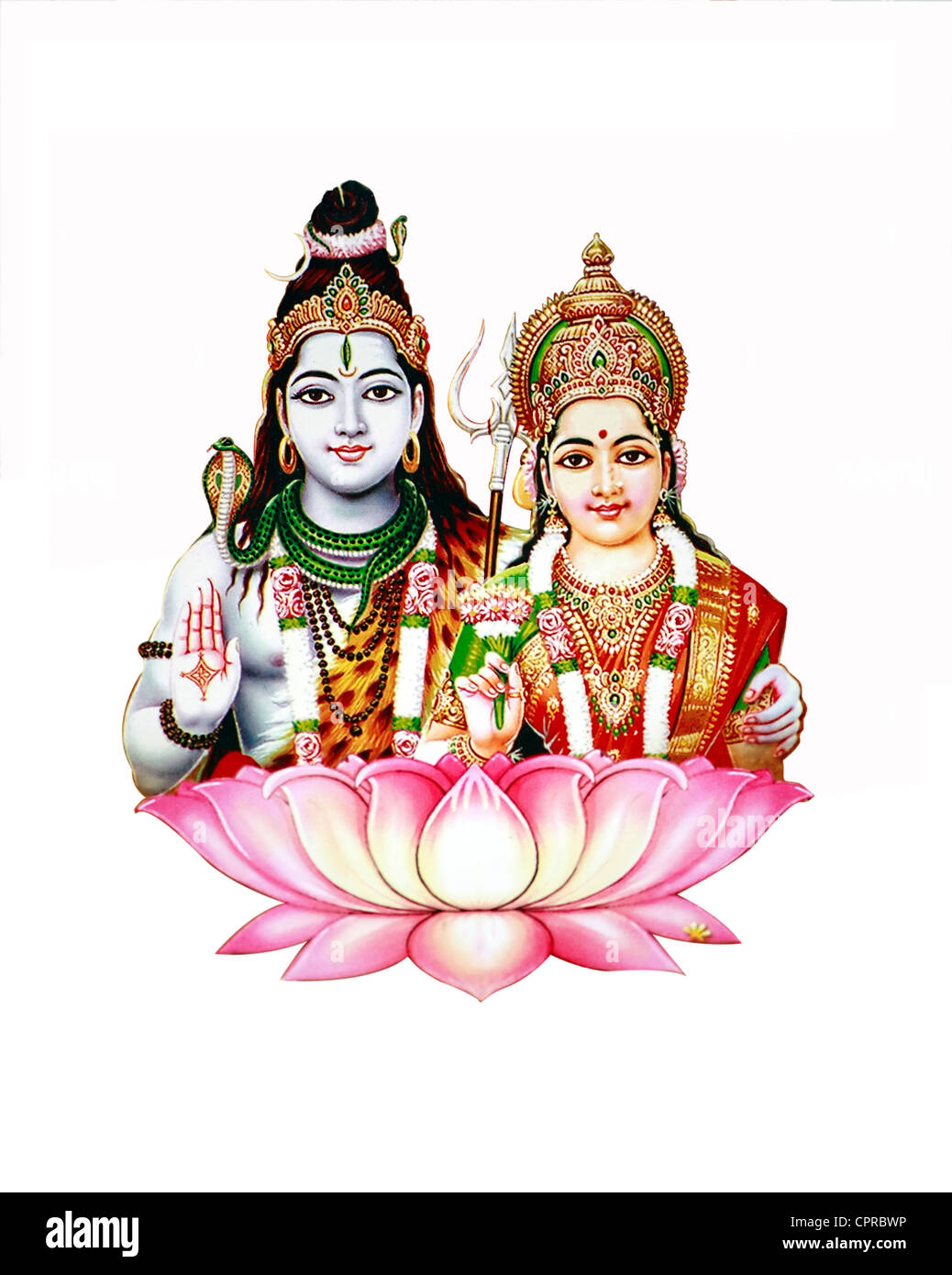 Shiva und Parvati - Götter in der hinduistischen Mythologie Anbetung Stockfoto