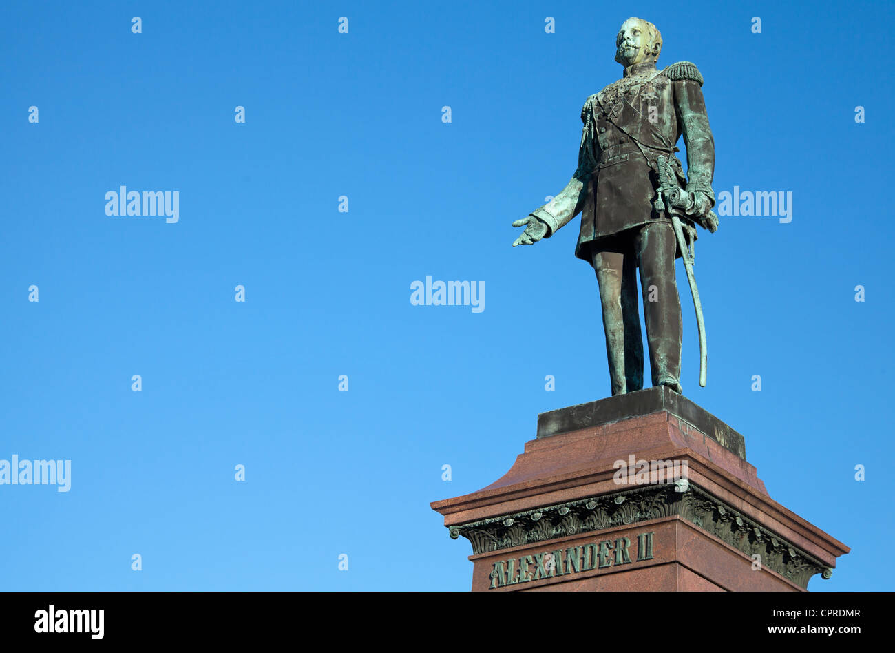 Statue des russischen Zaren Alexander II. Senatsplatz, Helsinki, Finnland Stockfoto