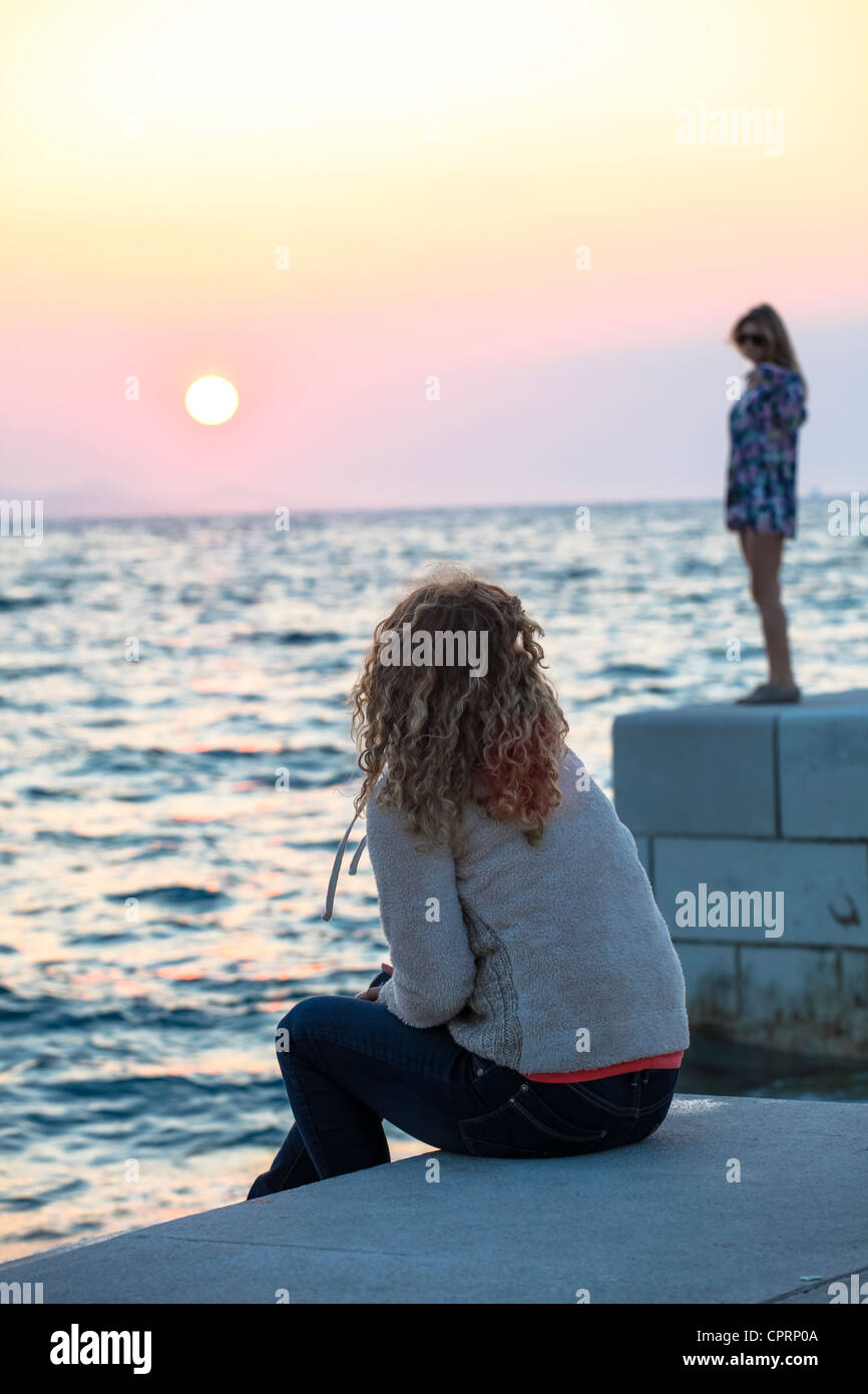 Meeresorgel von Zadar Kroatien Stockfoto