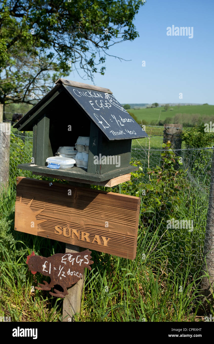 Frische eier zum verkauf zeichen Fotos und Bildmaterial in hoher Auflösung Alamy