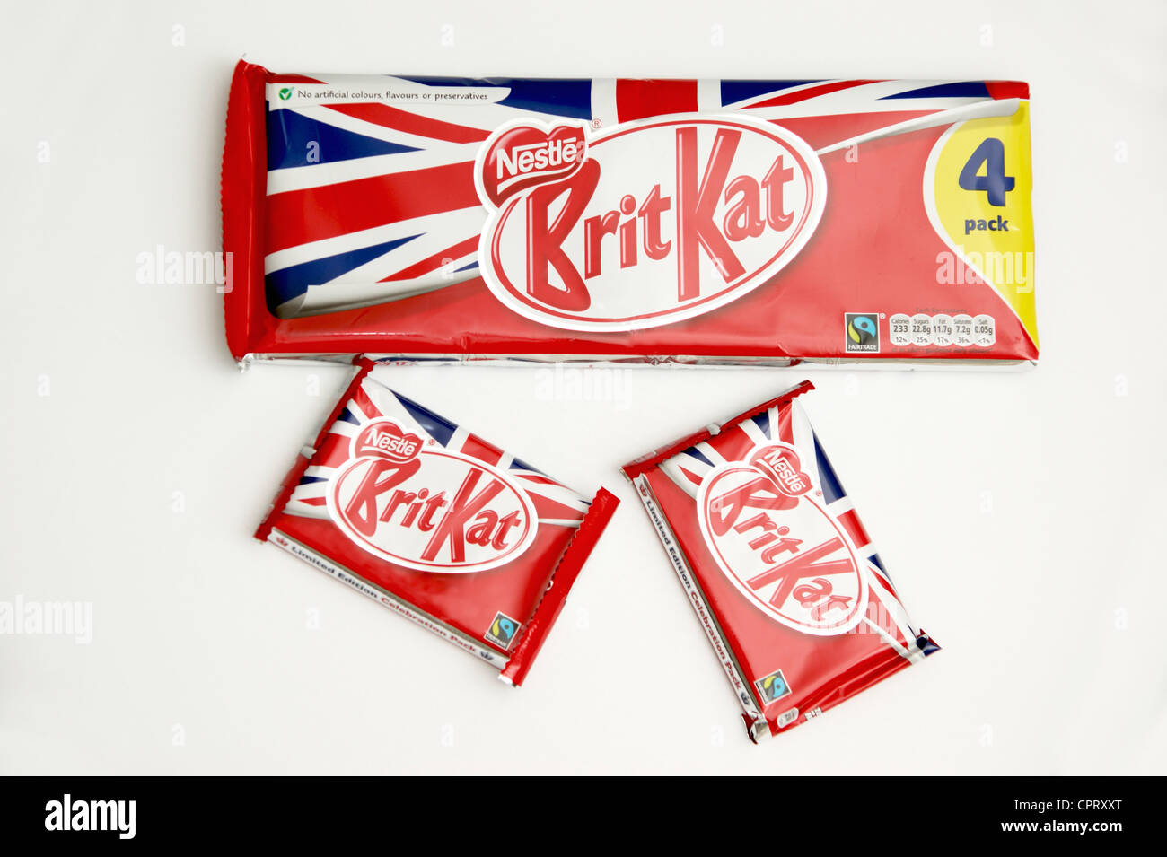 Fairtrade-Kit Kat Schokolade Kekse Limited Edition Feier Pack für die Königin Diamond Jubilee Stockfoto