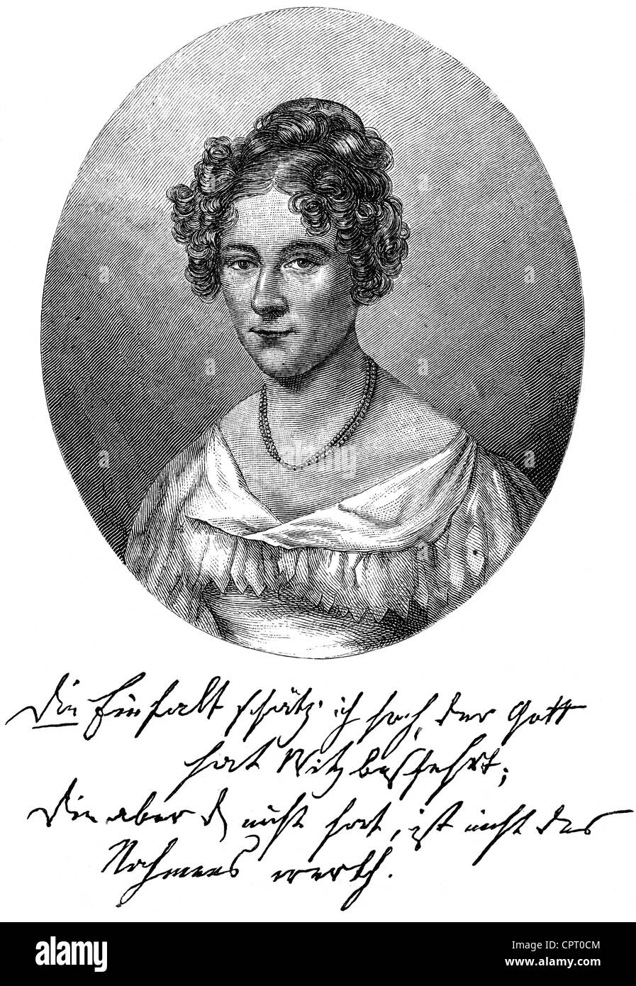 Varnhagen von Ense, Rahel, 19.5.171 - 7.3.1833, deutsche Autorin/Autorin/Schriftstellerin, Porträt, Holzgravur, 1.519, Stockfoto