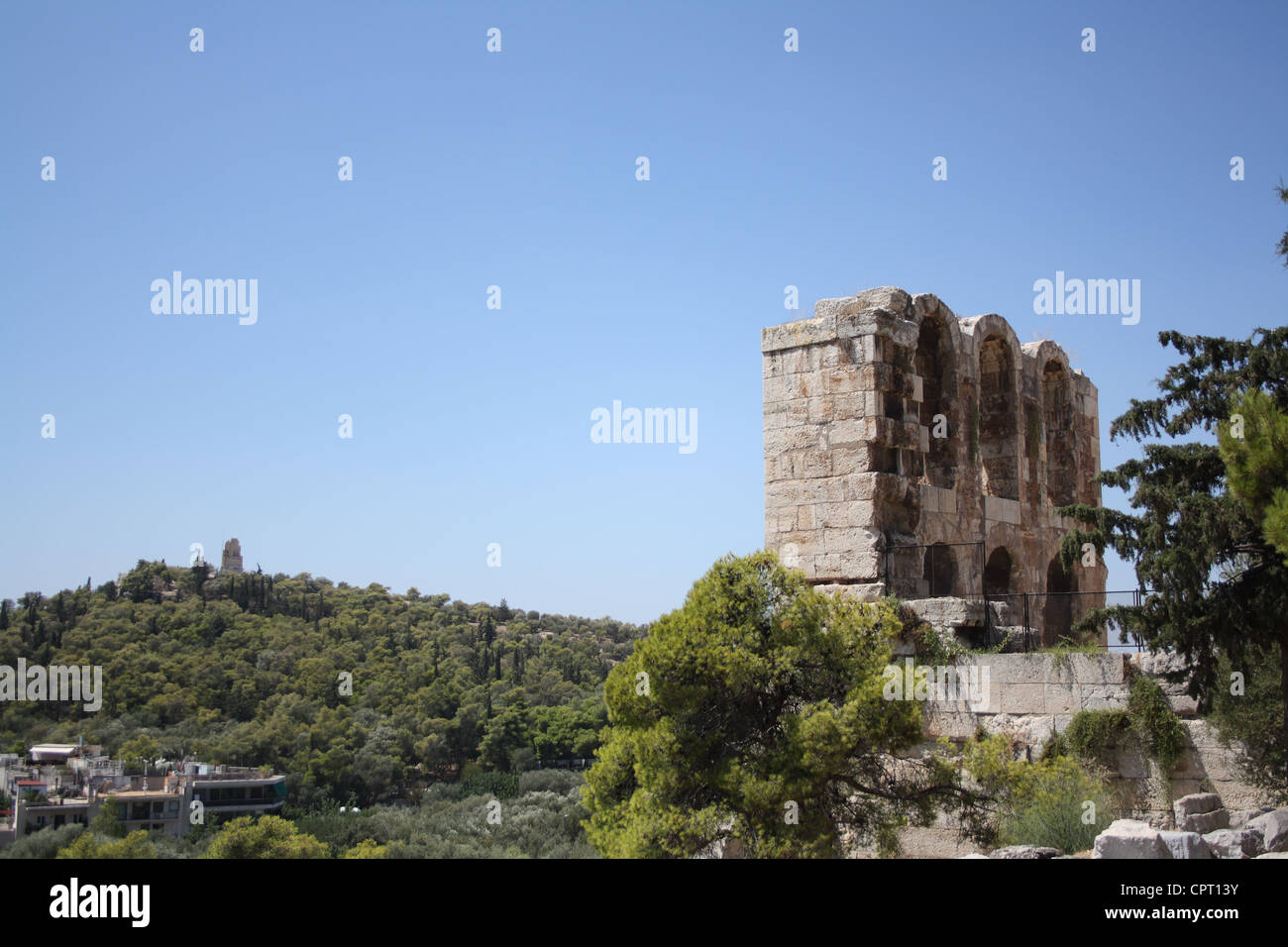 Griechische Ruinen in Athen. Stockfoto