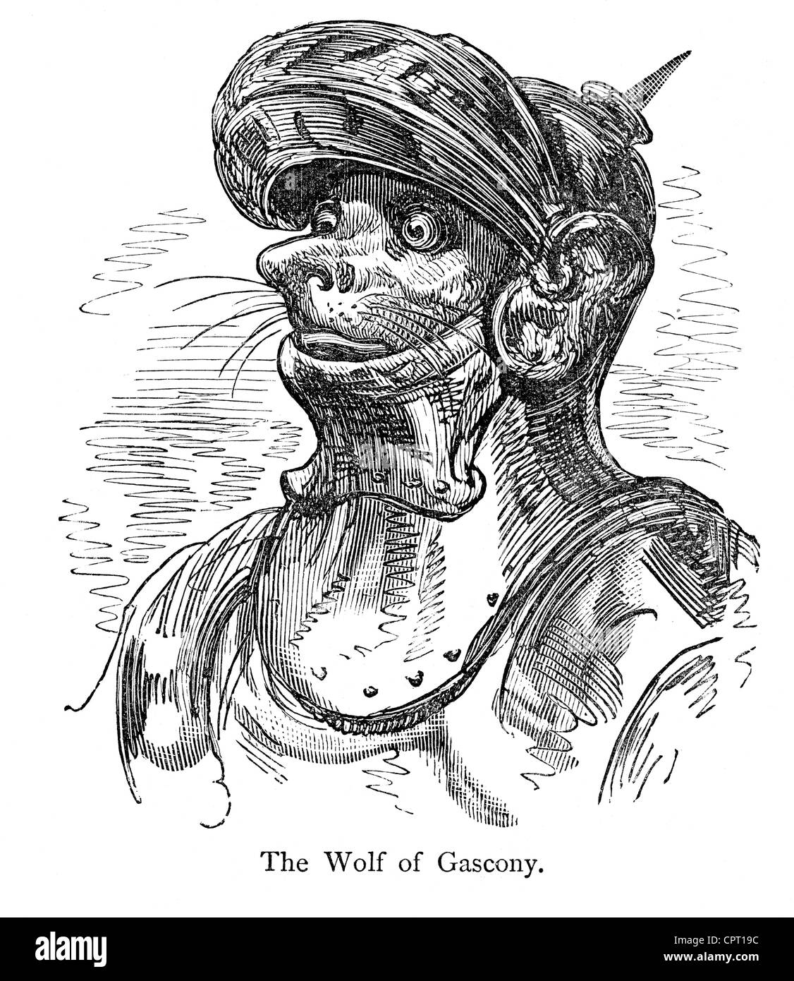 Wolf der Gascogne (Duke Lupo II) - Illustration aus der Legende des Croquemitaine von Gustave Doré Stockfoto